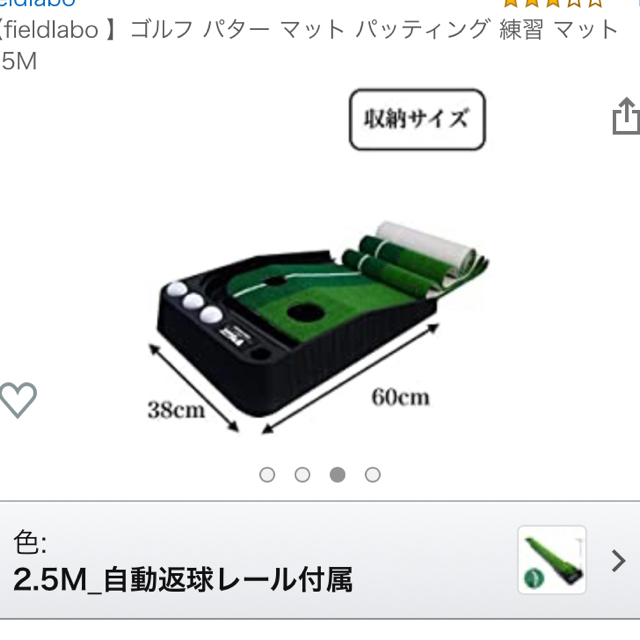 PEARLY GATES(パーリーゲイツ)の新品 ホーム用パターゴルフマット 2.5m自動返球レール付 チケットのスポーツ(ゴルフ)の商品写真