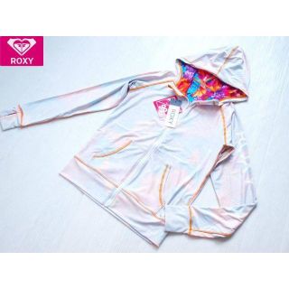 ロキシー(Roxy)のROXY ラッシュガード UPF50+ S 花柄 ラッシュパーカー 水陸両用(水着)