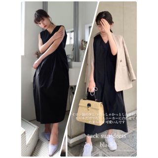 イエナ(IENA)のkatrin tokyo  tuck sun-dress（black）(ひざ丈ワンピース)