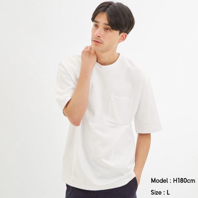GU(ジーユー)のくん様専用（GU）ポンチクルーネックT(5分袖) メンズのトップス(Tシャツ/カットソー(半袖/袖なし))の商品写真