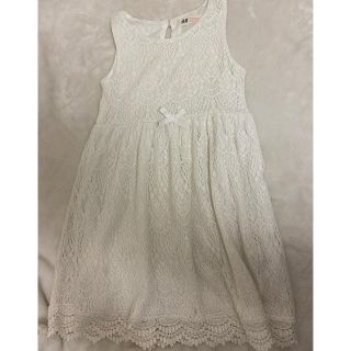 エイチアンドエム(H&M)のH&M レース　白ワンピース　6-8才　122〜128cm(ワンピース)