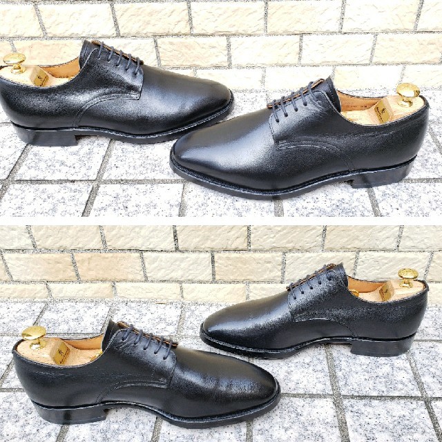 三陽山長 サイズ6.5 (24.5㎝) プレーントゥ ブラック セントラル靴製