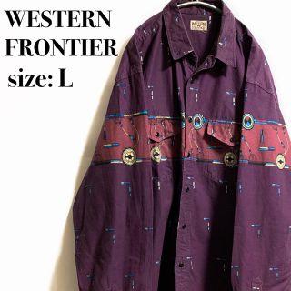 WESTERM FRONTIER 80s 90s 総柄シャツ アート 紫の通販 by saku's shop