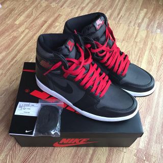 ナイキ(NIKE)のNIKE AIR JORDAN 1 RETRO HIGH BLACK SATIN(スニーカー)