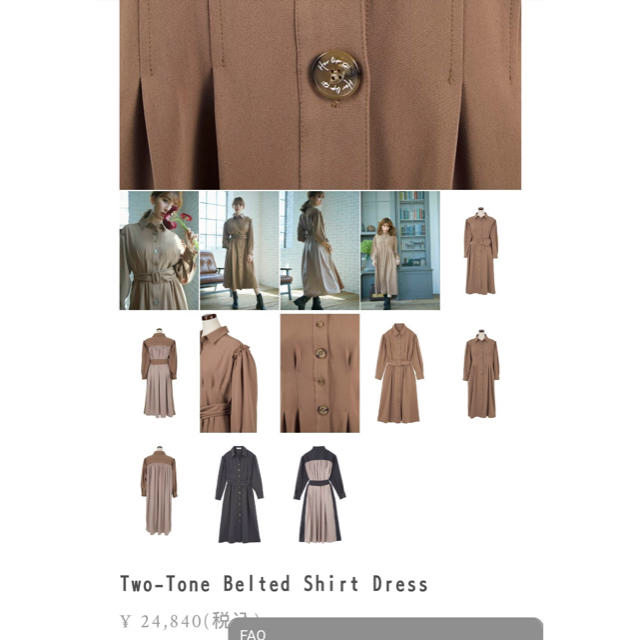 her lip to Two-Tone Belted Shirt Dressの通販 by akyyy's shop｜ラクマ