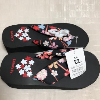 【夏物】新品22センチ　ビーチサンダル風草履　ゆかたに　甚平に(下駄/草履)