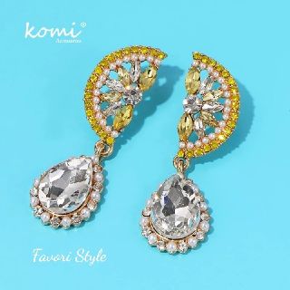 ミュベールワーク(MUVEIL WORK)のレモン ビジュー ピアス(ピアス)