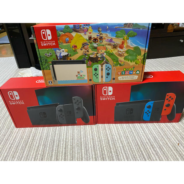 新品 nintendo Switch ネオン グレー あつもりセット