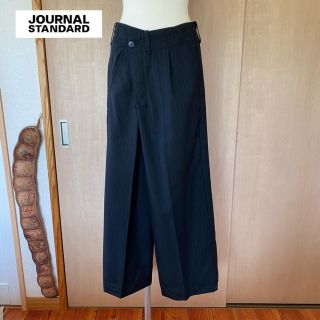 ジャーナルスタンダード(JOURNAL STANDARD)の【JOURNAL STANDARD】ウールピンストライプワイドパンツ/ブラック系(カジュアルパンツ)