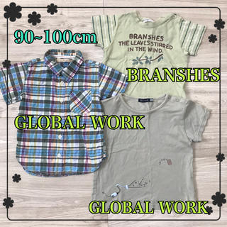 グローバルワーク(GLOBAL WORK)の男の子3枚セット GLOBAL WORK ブランシェス 90~100cm(Tシャツ/カットソー)