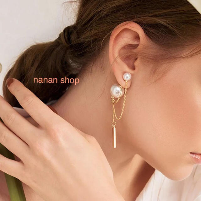 ZARA(ザラ)のビックパールチェーンピアス パールピアス 【即購入OK】 レディースのアクセサリー(ピアス)の商品写真