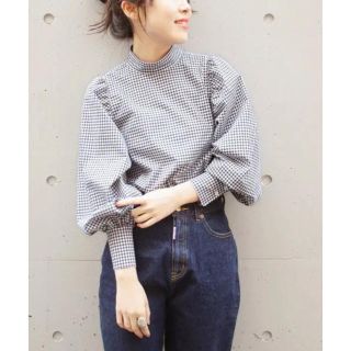 スピックアンドスパン(Spick & Span)のSpick and Span スタンドカラーギンガムブラウス(シャツ/ブラウス(長袖/七分))