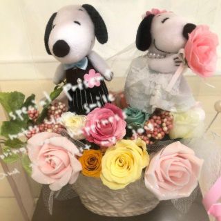 スヌーピー(SNOOPY)のにゃんこ様専用＜新品未使用＞スヌーピー・プリザーブドフラワー(置物)