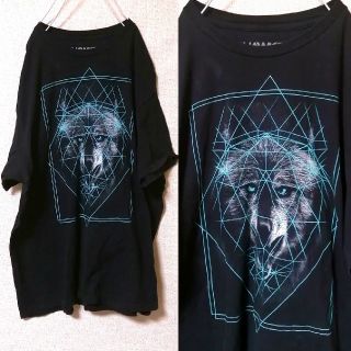 サンタモニカ(Santa Monica)のアート古着　ビックシルエット　狼　ウルフ　プリントＴシャツ(Tシャツ/カットソー(半袖/袖なし))