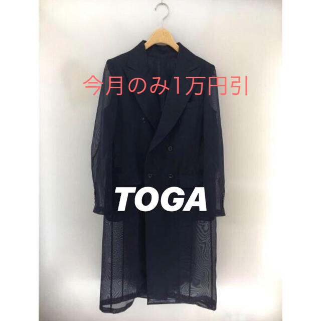 TOGA(トーガ)のTOGA シースルー　ロングジャケット　ダブル レディースのジャケット/アウター(テーラードジャケット)の商品写真