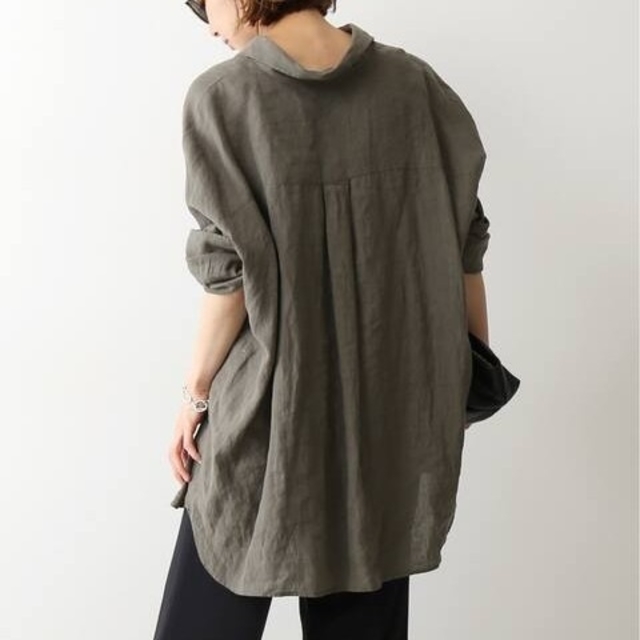 DEUXIEME CLASSE(ドゥーズィエムクラス)のDeuxieme ClasseWIDE LINEN シャツ★ブラウン レディースのトップス(シャツ/ブラウス(長袖/七分))の商品写真