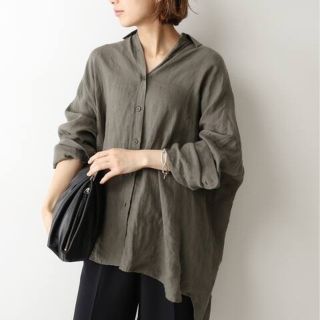 ドゥーズィエムクラス(DEUXIEME CLASSE)のDeuxieme ClasseWIDE LINEN シャツ★ブラウン(シャツ/ブラウス(長袖/七分))