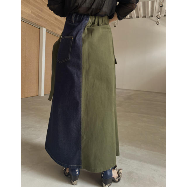 Ameri VINTAGE(アメリヴィンテージ)のAmeri 💖MILITARY DOCKING DENIM SKIRT レディースのスカート(ロングスカート)の商品写真