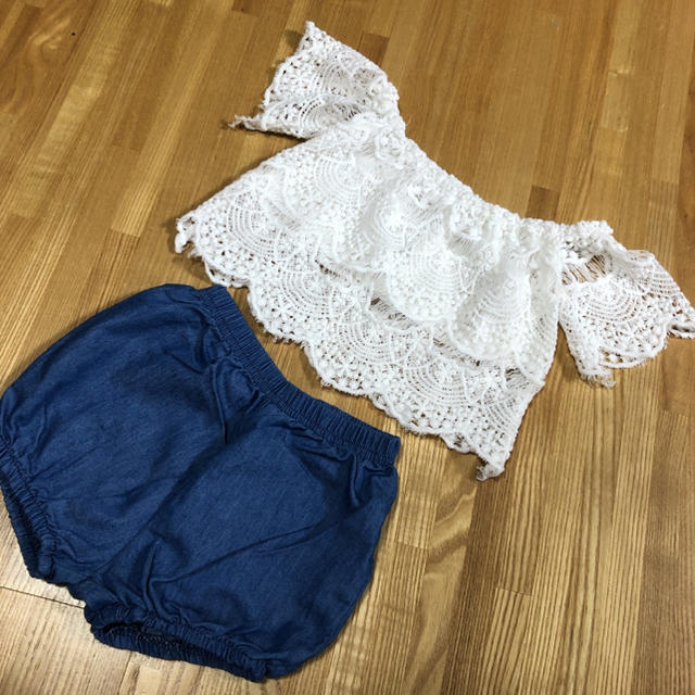 オフショル セットアップ キッズ/ベビー/マタニティのベビー服(~85cm)(Ｔシャツ)の商品写真