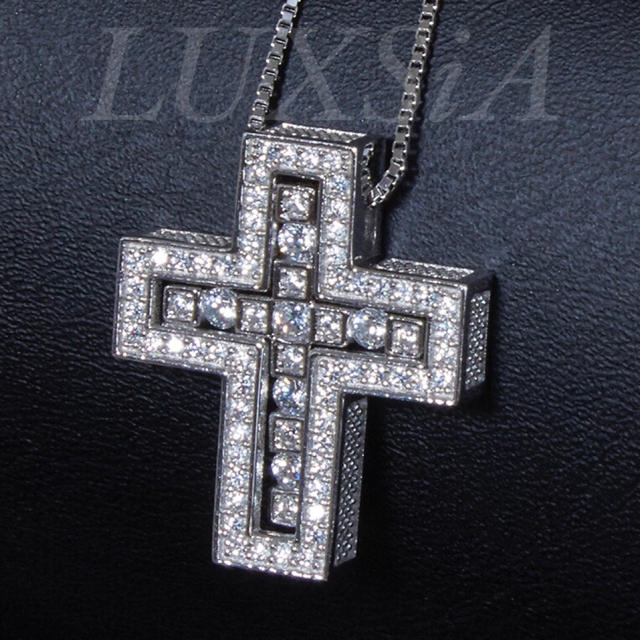 限定セール!2個セット22K plating クロスネックレス 十字架ジルコニア 3