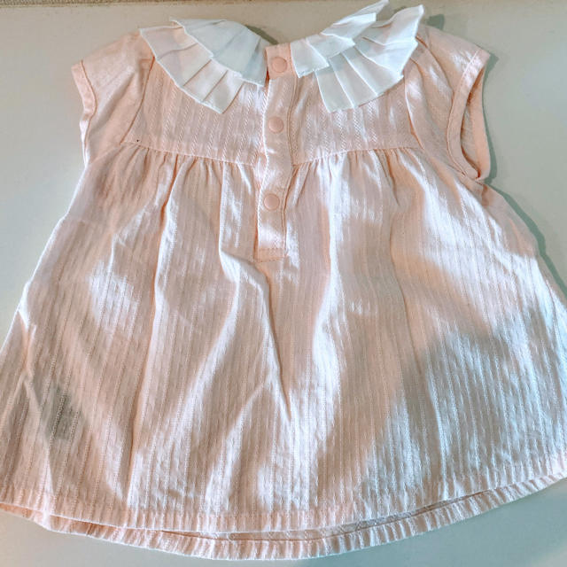 petit main(プティマイン)のpetit mainのレースチュニックTシャツ×コットンパンツ　70 キッズ/ベビー/マタニティのベビー服(~85cm)(Ｔシャツ)の商品写真