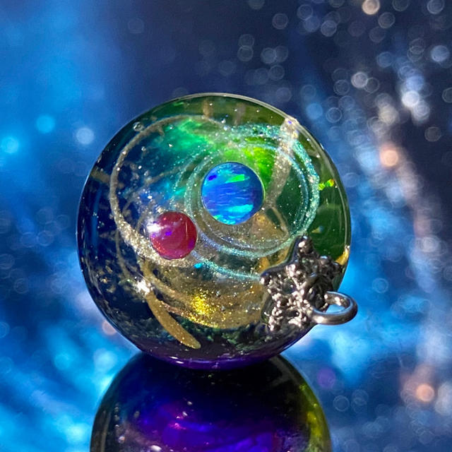 IORI resin 宇宙玉レジン〜惑星25 レジンネックレス