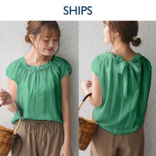 シップスフォーウィメン(SHIPS for women)のSHIPS コットン2WAYリボンブラウス シルク混(シャツ/ブラウス(半袖/袖なし))