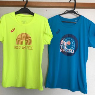 アシックス(asics)のお値下げいたしました。スポーツTシャツ　レディースLサイズ(Tシャツ(半袖/袖なし))