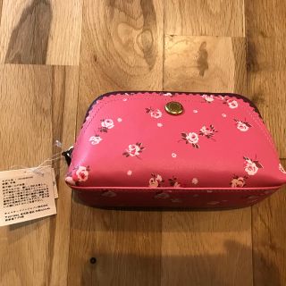 キャスキッドソン(Cath Kidston)の新品 キャスキッドソン レザー メークアップバッグ ポーチ ピンク 花柄(ポーチ)