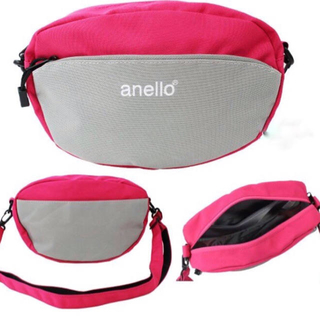 アネロ(anello)のアネロ anello ミニショルダー ボディバック ピンク×グレー(ボディバッグ/ウエストポーチ)