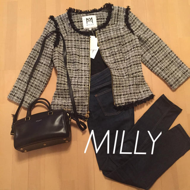 Milly(ミリー)のMILLY 新品未使用ツイードジャケット レディースのジャケット/アウター(ノーカラージャケット)の商品写真