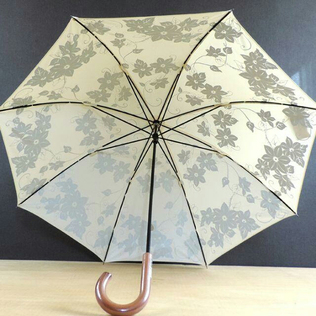 和風日傘　鉄線柄　晴雨兼用　長傘　UVコート加工　未使用新品 レディースのファッション小物(傘)の商品写真
