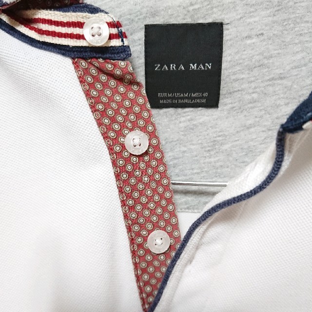 ZARA(ザラ)のZARAMAN ザラマン ホワイト ポロシャツ メンズのトップス(ポロシャツ)の商品写真