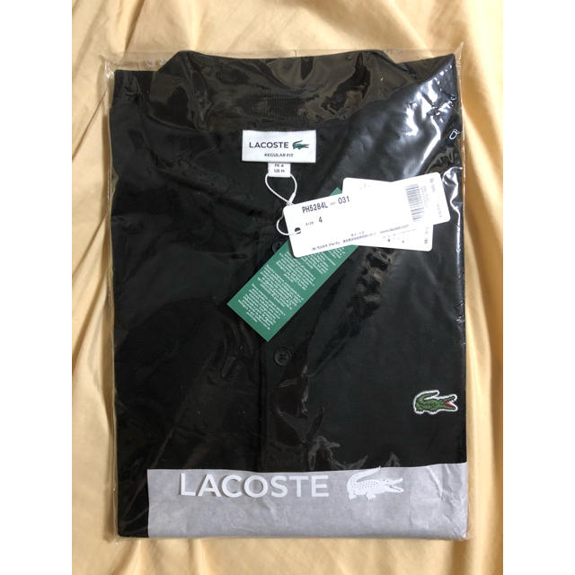 【定価1.7万】新品 Lサイズ ラコステ ポロシャツ 黒サイズ4 LACOSTE