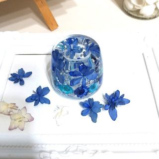 No.148 八重の紫陽花♡固まるハーバリウムペン立て•印鑑立ての通販 by ...