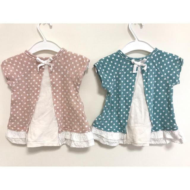 coeur a coeur(クーラクール)のcoeur a coeur カットソー　2枚セット　80cm キッズ/ベビー/マタニティのベビー服(~85cm)(Ｔシャツ)の商品写真