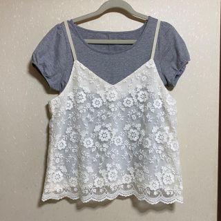 ボンメルスリー(Bon mercerie)のTシャツ＊カットソー＊レースキャミソール＊Bon merceie(カットソー(半袖/袖なし))