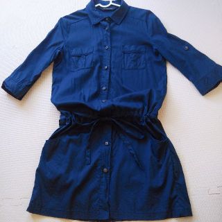 シマムラ(しまむら)の割引き しまむら シャツワンピ ネイビー(ひざ丈ワンピース)