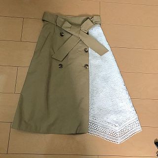 ウィルセレクション(WILLSELECTION)の【最終値下げ‼️】レースドッキングトレンチスカート(ひざ丈スカート)