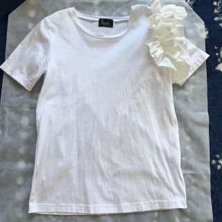 チェスティ(Chesty)のhue フリルスリーブTシャツ　yokochan ヨーコチャン　ホワイト　白　M(Tシャツ(半袖/袖なし))