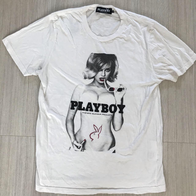 HYSTERIC GLAMOUR(ヒステリックグラマー)のhysteric glamour プレイボーイコラボTシャツ キムタク着 メンズのトップス(Tシャツ/カットソー(半袖/袖なし))の商品写真