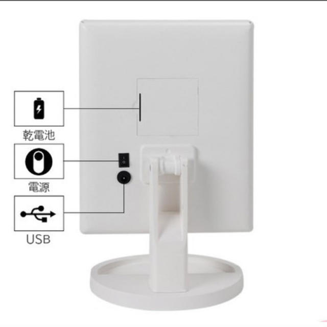 女優ミラー 三面鏡 LED 卓上鏡 化粧鏡 折りたたみ インテリア/住まい/日用品のインテリア小物(卓上ミラー)の商品写真
