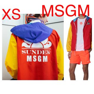 新品 MSGM × SUNDEK マルチカラー マウンテンパーカー パッカブル