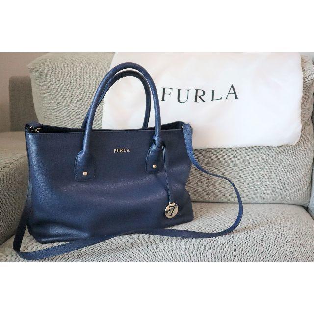 FURLA　2WAYバッグ　青トートバッグ