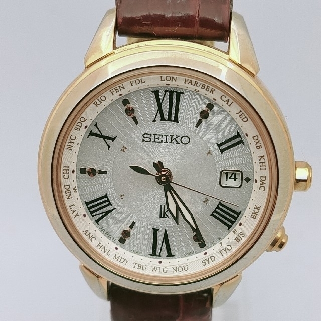 美品】SEIKO ルキア 腕時計 1B25-0AR0 電波ソーラー チタン-