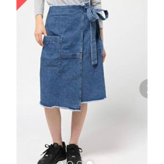 マウジー(moussy)のmoussy ラップスカート デニムスカート デニム 膝丈(ひざ丈スカート)