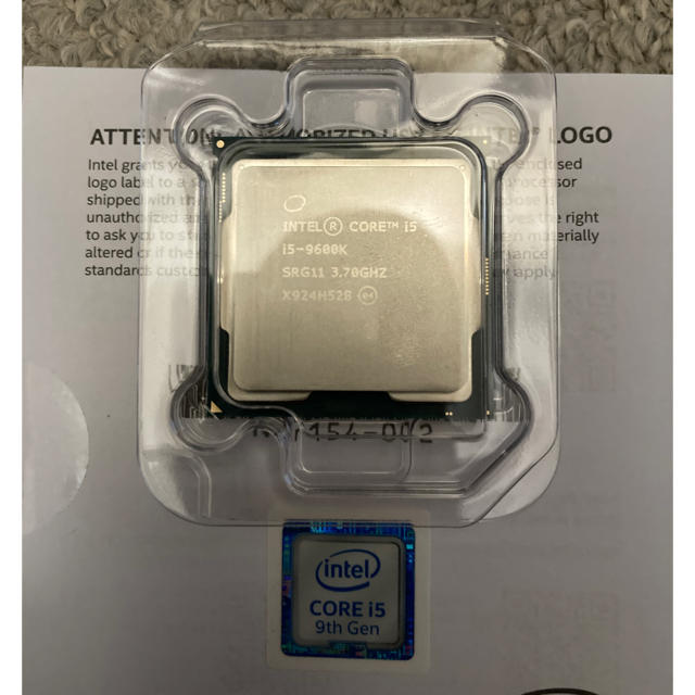 第9世代 CPU Intel Corei5 9600k LGA1151 スマホ/家電/カメラのPC/タブレット(PCパーツ)の商品写真