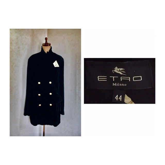 イタリア90s ETRO Velvet Tailored Jacket Mozart