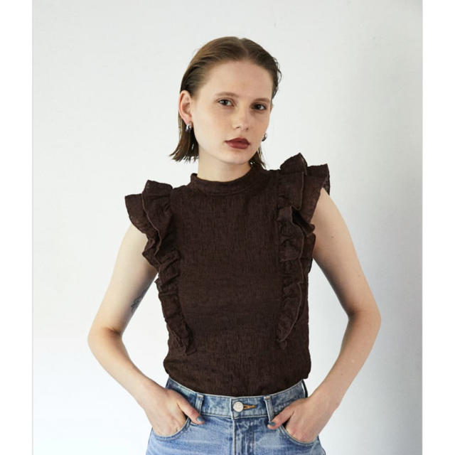 moussy 美品 レース tops LACE FRILL TOP 1