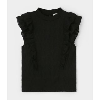 マウジー(moussy)のmoussy 美品 レース tops LACE FRILL TOP(カットソー(半袖/袖なし))